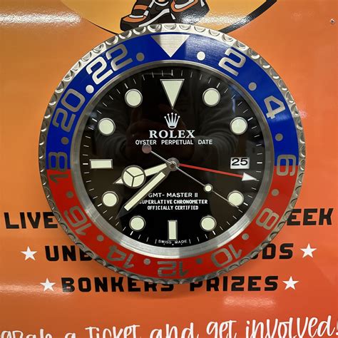 rolex promotional wall clock|Rolex pepsi wall clock.